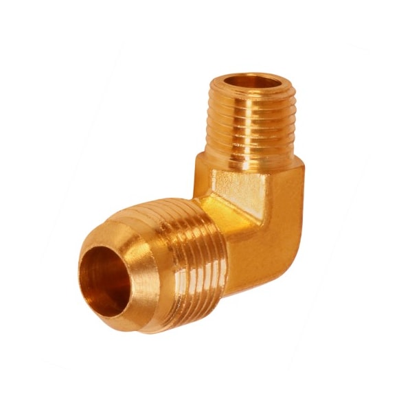 Everflow 1/4 Flare x 1/8 MIP Reducing 90 Degree Elbow Pipe Fitting, Brass F49R-1418 - main